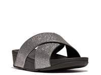 Lulu Glitterdust Wedge Sandal Pewter Metallic view