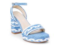 Lyla Platform Sandal Blue Raffia view