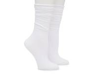 Ribbed Slouch Women's Crew Socks - 2 Pack White view