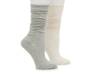 Ribbed Slouch Women's Crew Socks - 2 Pack Grey/Cream view