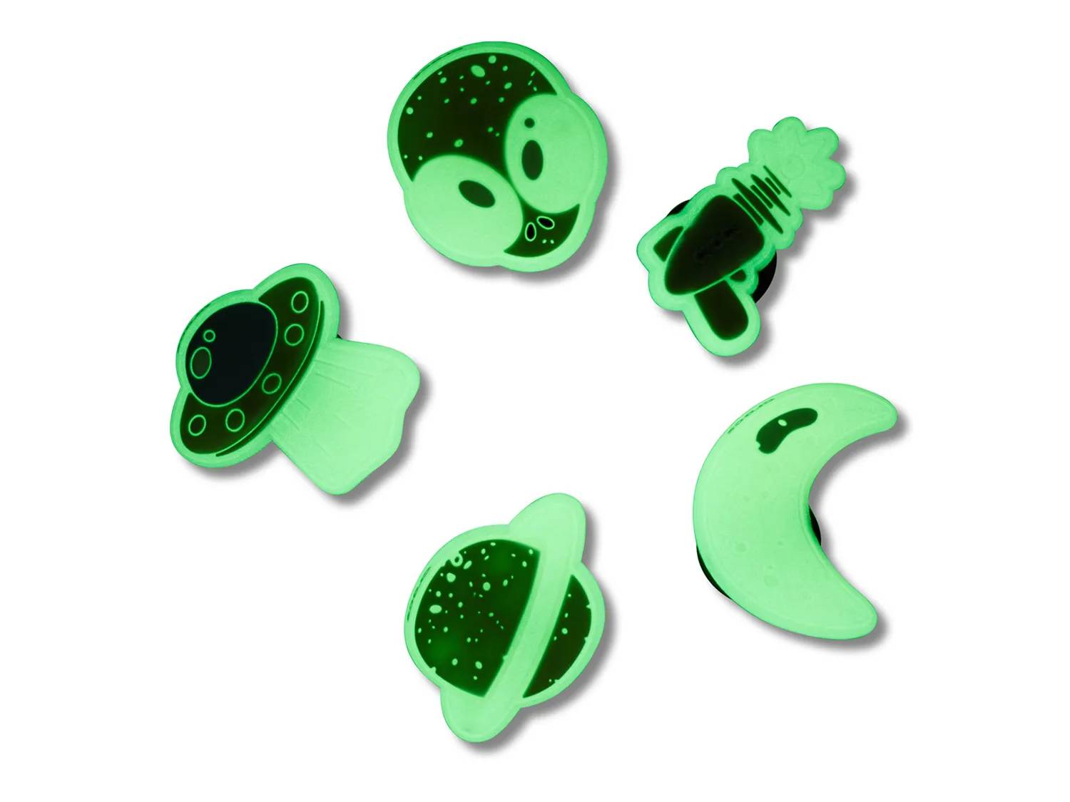 Glow in the Dark Space Jibbitz Set - 5 Pack