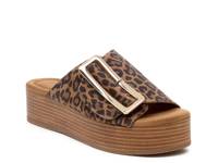 Dover Platform Sandal Tan/Black Leopard Print Suede view