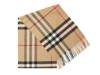 Giant Check Cashmere Scarf Tan Plaid Print view