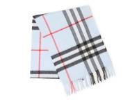 Giant Check Cashmere Scarf Light Blue Plaid Print view