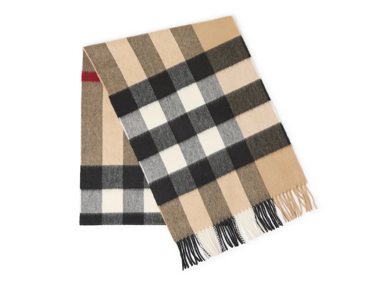 Half Mega Check Cashmere Scarf