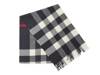 Half Mega Check Cashmere Scarf Navy Checkerboard Print view