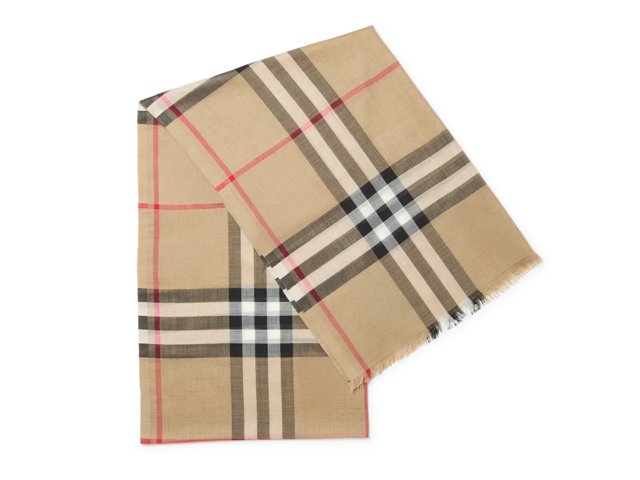 Giant Check Wool & Silk Scarf