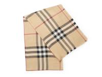 Reversible Check Wool & Silk Scarf Tan Plaid Print view