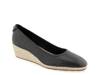 Roma Espadrille Wedge Pump Black Leather view