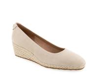 Roma Espadrille Wedge Pump Stone Suede view