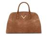 Tasha Leather Dome Satchel Cognac Croc Print view