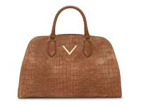 Tasha Leather Dome Satchel Cognac Croc Print view