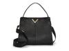 Tasha Leather Shoulder Bag Black view