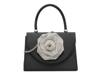 3D Flower Satin Satchel Black view