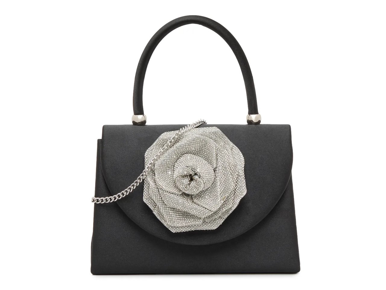 3D Flower Satin Satchel