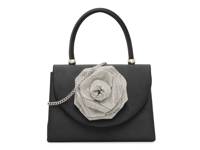 3D Flower Satin Satchel Black view