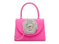 3D Flower Satin Satchel Pink view