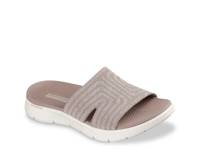 GO WALK Flex Stardust Slide Sandal - Women's Taupe view