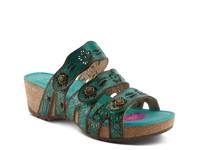 Carbone Wedge Sandal Dark Green view
