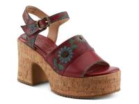 Halena Platform Sandal Red view