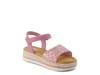 Diana Espadrille Wedge Sandal - Kids' Pink/Gold Metallic view