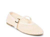 Nolita Mary Jane Flat Ivory Fabric view