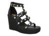 Panda Wedge Sandal Black Synthetic view