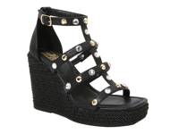 Panda Wedge Sandal Black Synthetic view