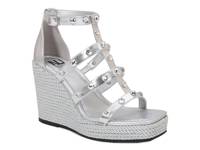 Panda Wedge Sandal Silver Metallic Synthetic view