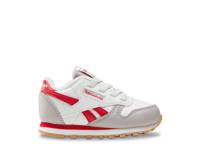 Classic Leather Sneaker - Kids' White/Grey/Red view