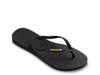 Slim Logo Metallic Flip Flop - Women's Black/Gold view