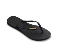 Slim Logo Metallic Flip Flop - Women's Black/Gold view