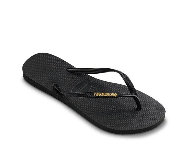 Slim Logo Metallic Flip Flop - Women's