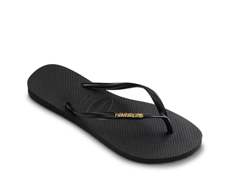 Slim Logo Metallic Flip Flop - Women's