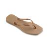 Slim Square Logo Metallic Flip Flop - Women's Rose Gold Metallic view