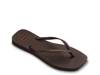 Slim Square Logo Metallic Flip Flop - Women's Dark Brown view