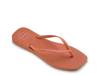 Slim Square Logo Metallic Flip Flop - Women's Light Pink view