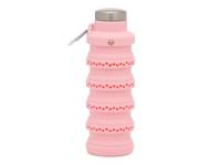 Collapsible 17-Oz. Heart Print Water Bottle Light Pink view