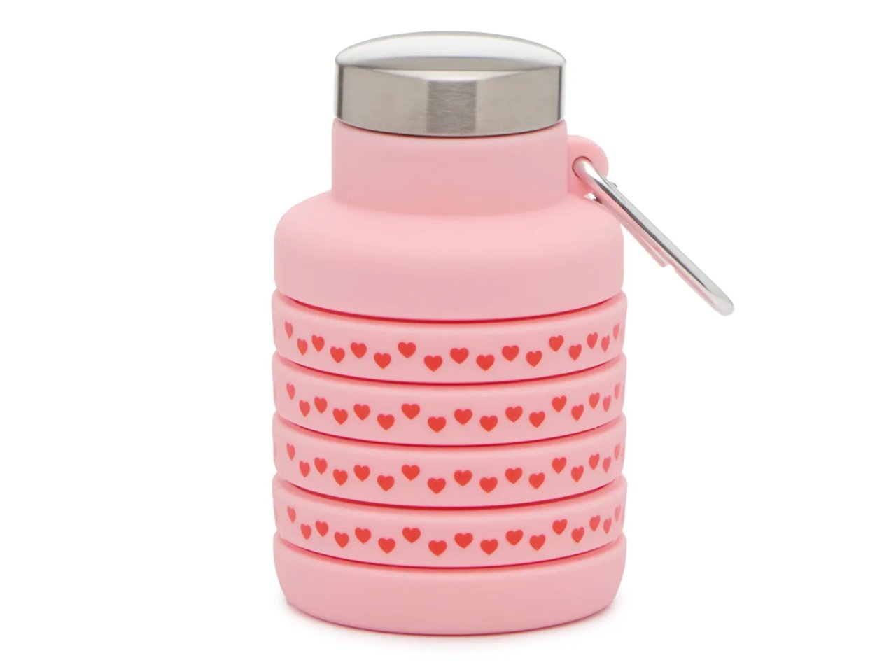 Collapsible 17-Oz. Heart Print Water Bottle