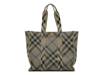 Medium Knit Check Tote Light Grey Plaid Print view