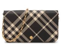 Check Chain Wallet Crossbody Bag Black Plaid Print view