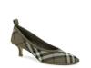 Baby Knit Pump Olive Green Plaid Print view