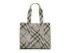 Small Knit Check Tote Light Grey Plaid Print view