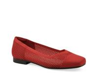 Beslee Ballet Flat Red Fabric view
