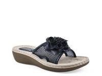 Chill Wedge Sandal Navy Fabric view