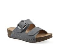 Fearful Wedge Sandal Blue Leather view