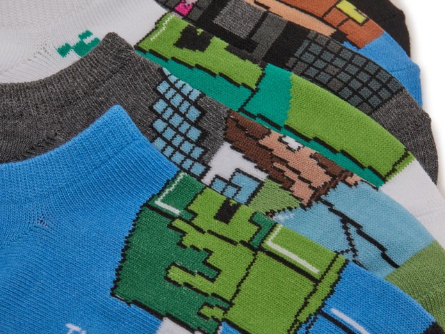 Minecraft Kids' No Show Socks - 6 Pack
