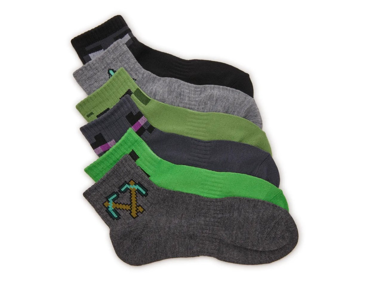 Minecraft Kids' Ankle Socks - 6 Pack