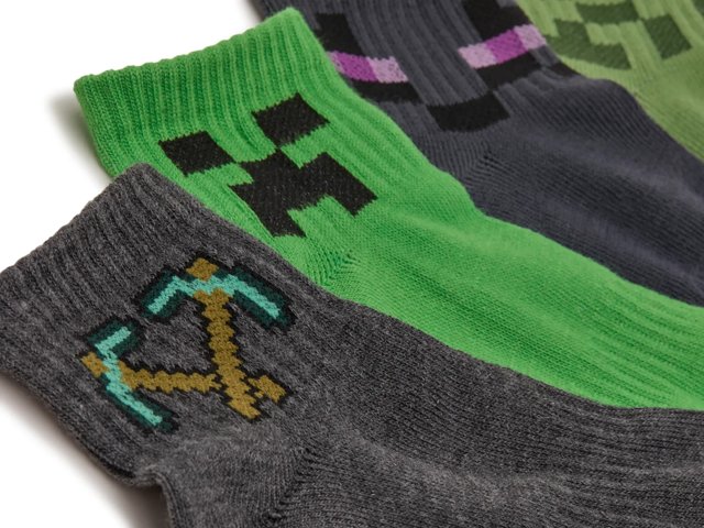 Minecraft Kids' Ankle Socks - 6 Pack