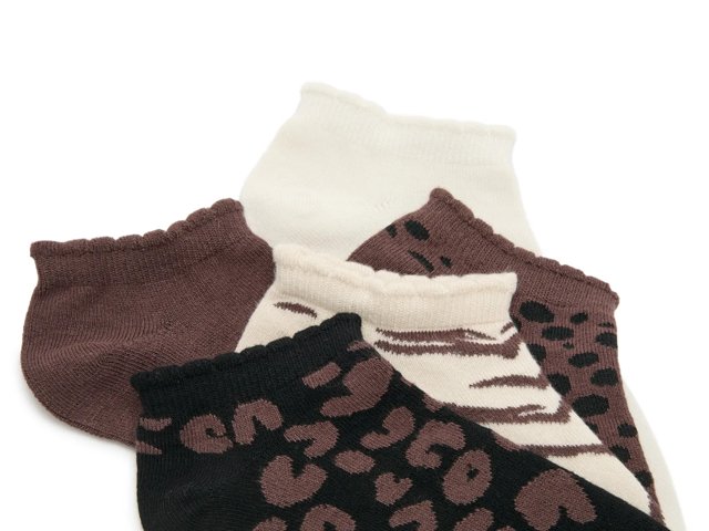 Animal Print Women's No Show Socks - 5 Pack